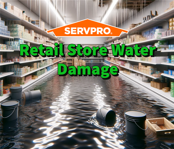 Water damage inside of Atlanta retail store.